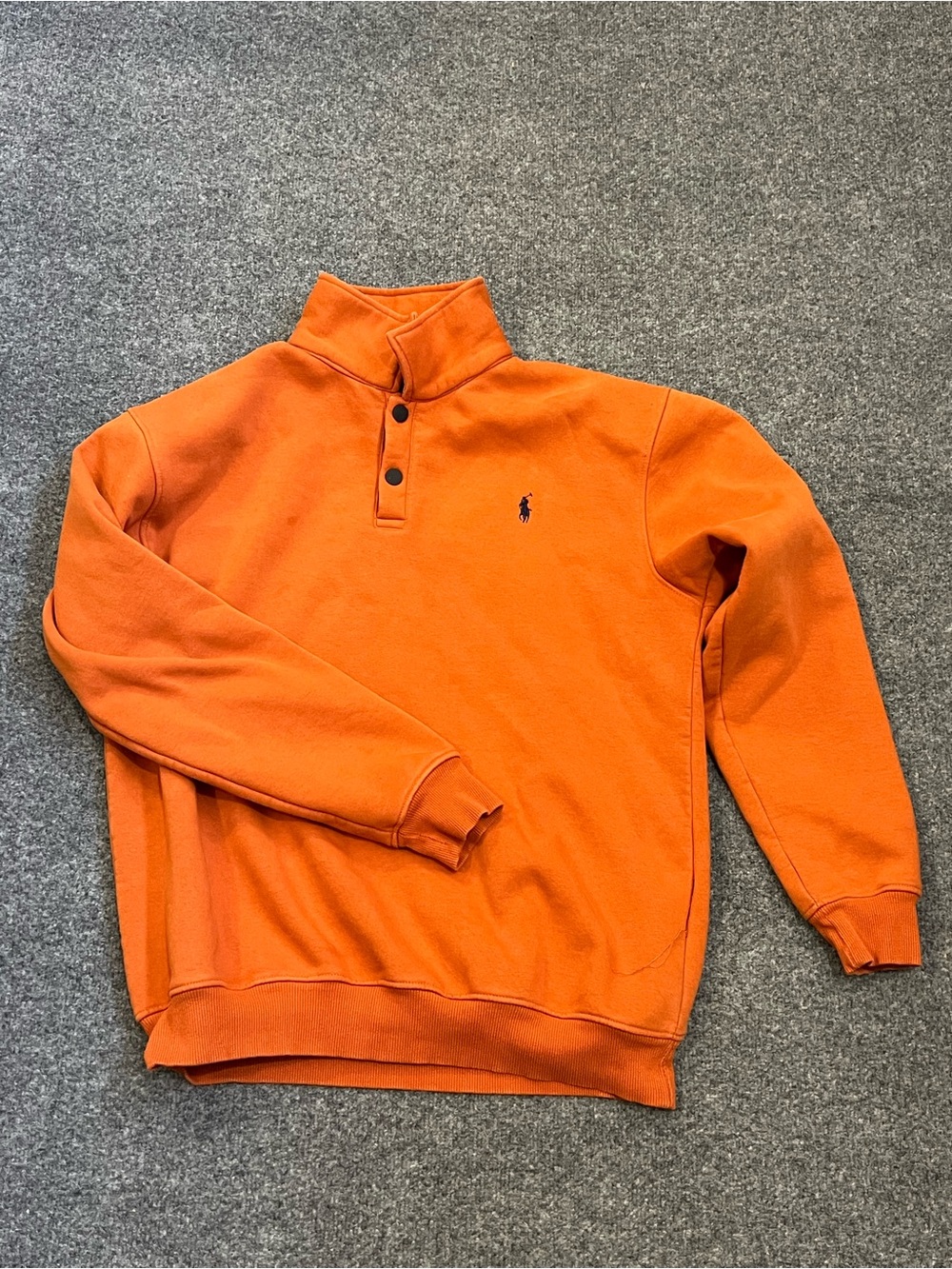 Polo Ralph Lauren Orange Quarter-Snap Pullover Sweatshirt, XL